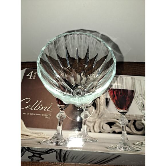 Set of 4 Cellini 10oz Wine Goblets - Picture 4 of 8